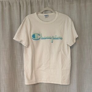 Champion Tee w/ Mint Green and Bright Blue Logo